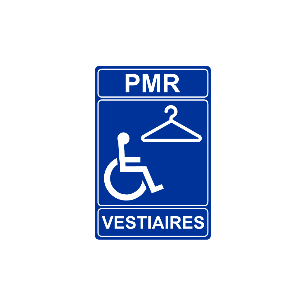 Plaque PMR Accessibilité Vestiaires - Signalétique PVC | Immograv