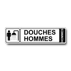 Plaque de porte Douches Hommes - Signalétique en PVC
