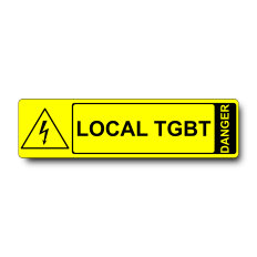 Plaque Local TGBT PVC jaune - pictogramme danger électrique W012 - Immograv