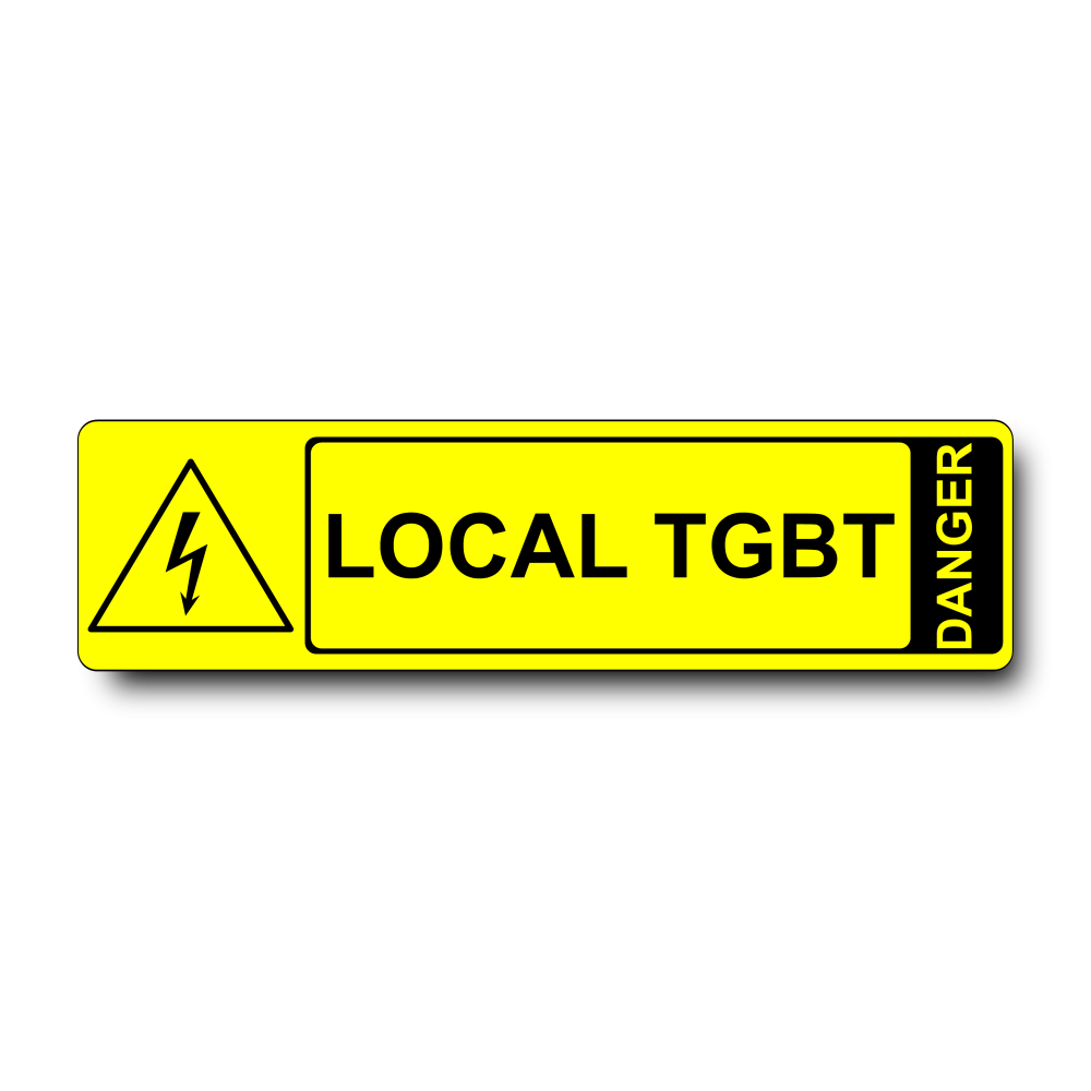 Plaque Local TGBT PVC jaune - pictogramme danger électrique W012 - Immograv