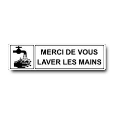 Plaque Merci de vous laver les mains - Signalétique en PVC