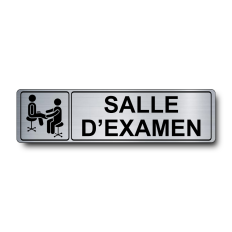 Plaque de porte Salle d'Examen PVC argent brossé - pictogramme médecin examinant un patient - Immograv