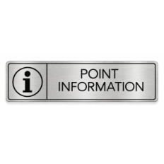 Plaque de porte Point Information - pictogramme information PVC Argent Brossé - Immograv