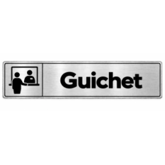 Plaque de porte Guichet - pictogramme guichet PVC Argent Brossé - Immograv