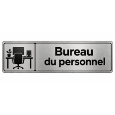 Plaque de porte Bureau du Personnel PVC Argent Brossé - signalétique de bureau - Immograv