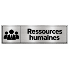 Plaque de porte Ressources Humaines PVC Argent Brossé - signalétique de bureau - Immograv