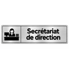 Plaque de porte Secrétariat de Direction PVC Argent Brossé - signalétique de bureau - Immograv