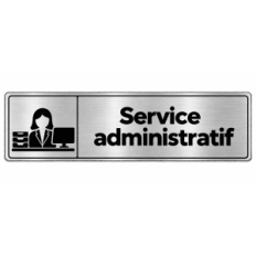 Plaque de porte Service Administratif PVC Argent Brossé - signalétique de bureau - Immograv