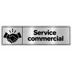 Plaque de porte Service Commercial PVC Argent Brossé - signalétique de bureau - Immograv