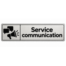 Plaque de porte Service Communication PVC Argent Brossé - signalétique de bureau - Immograv